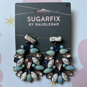 🛍️2/$15 New Sugarfix BaubleBar Earrings Mixed Jewels Stone Look Statement Piece